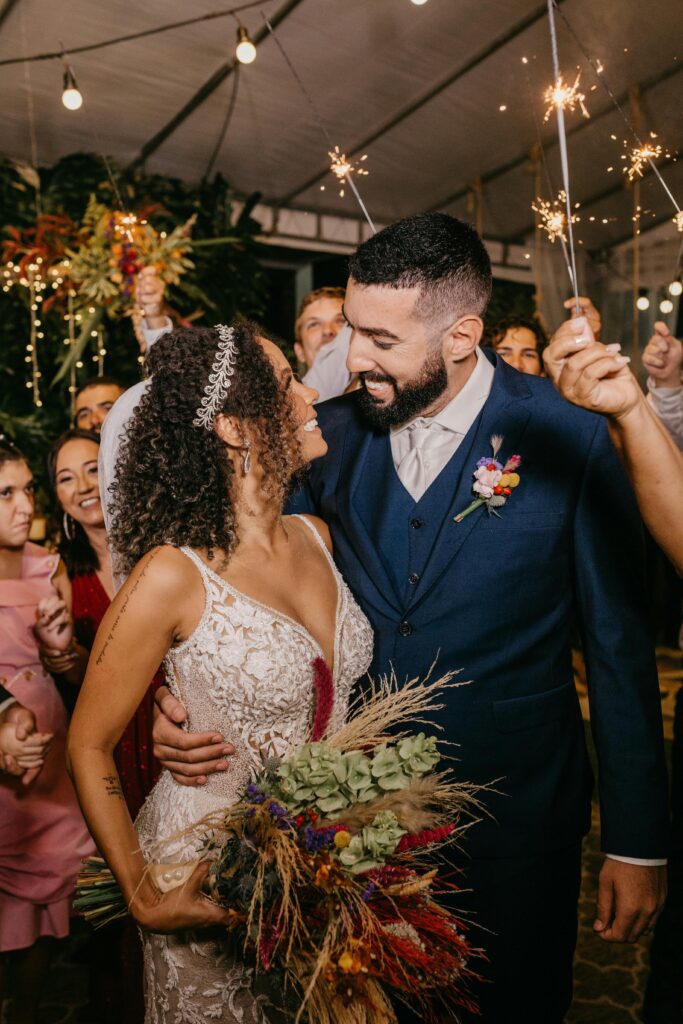 couple at wedding reception